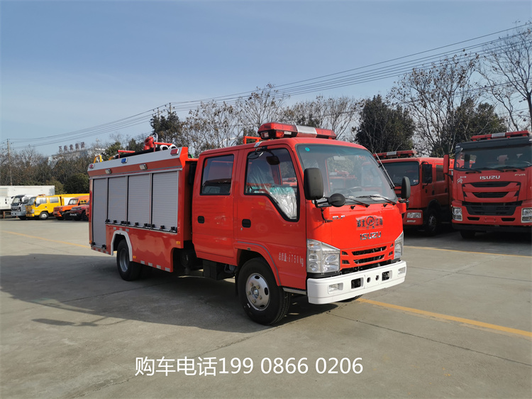 2吨五十铃蓝牌水罐消防车